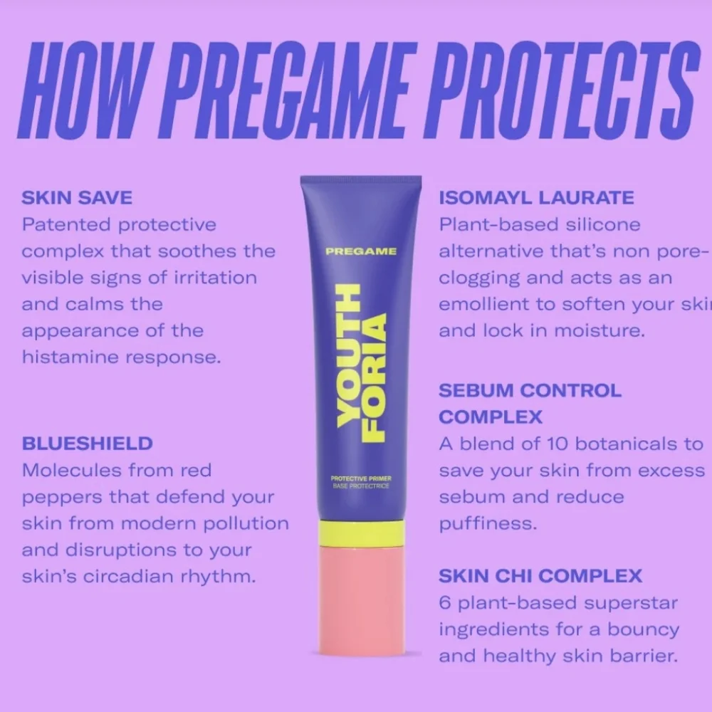 Youthforia Pregame Primer - Cream Full Size Protect Your Skin